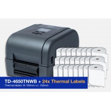 Brother TD-4650TNWB TT Label Printer and Label BUNDLE